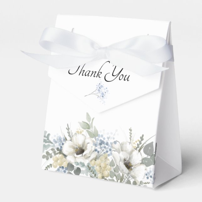 Elegant Floral Greenery Gift Wedding Favour Box (Front Side)