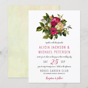 Elegant floral greenery rustic watercolor wedding invitation