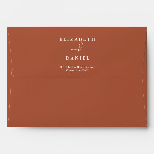 Elegant Floral Greenery Terracotta Return Address Envelope (Back (Top Flap))