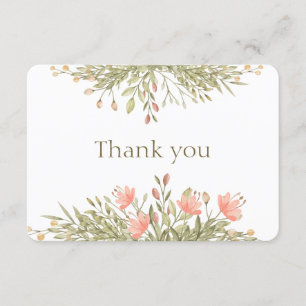Elegant Floral Greenery thank you. Floral Card