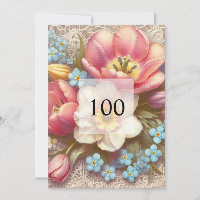 Elegant floral greenery watercolor birthday party invitation (Front)