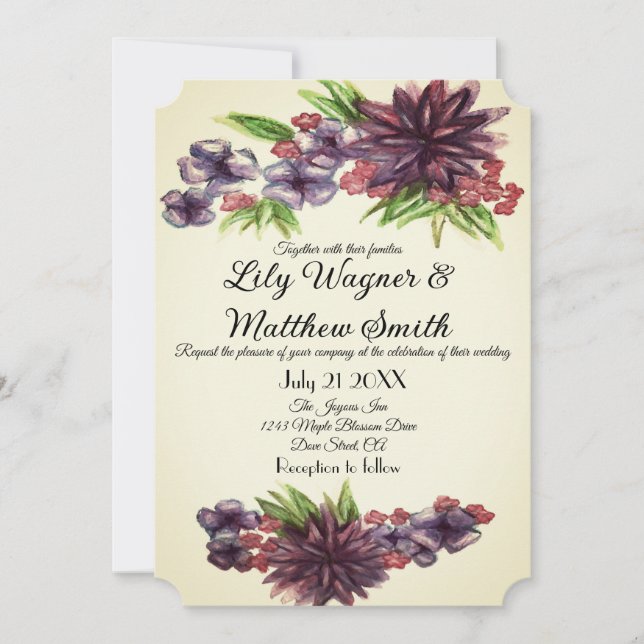 Elegant Floral Greenery Wedding Invitation (Front)
