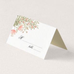 Elegant Floral Greenery Wedding Table Place Card
