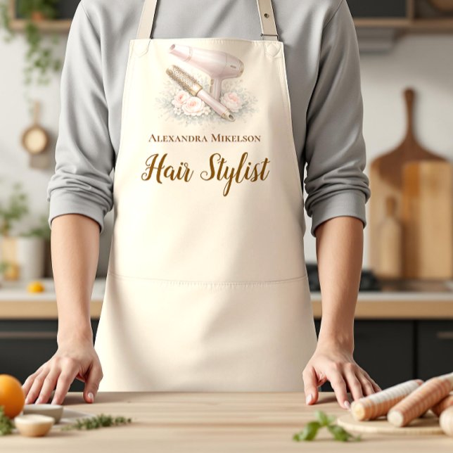 Elegant Floral Hair Stylist Apron (Creator Uploaded)