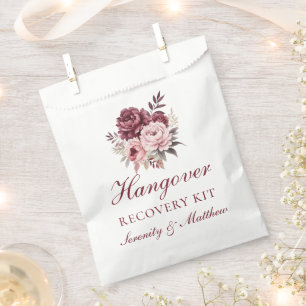 Elegant Floral Hangover Recovery Peony  Wedding Favour Bags