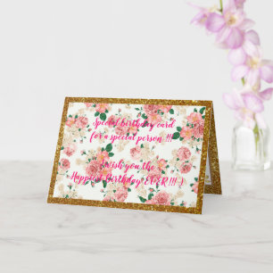 Elegant Floral Happiest Birthday Card