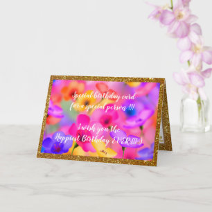 Elegant Floral Happiest Birthday Card