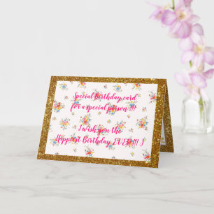 Elegant Floral Happiest Birthday Card