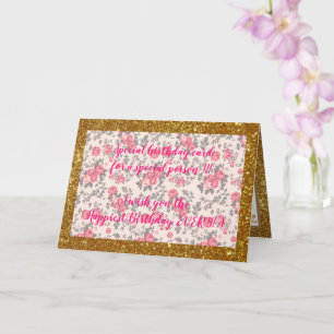 Elegant Floral Happiest Birthday Card