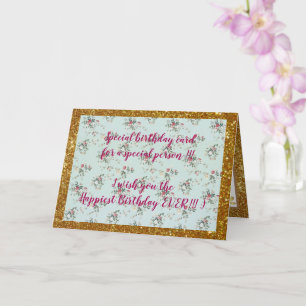 Elegant Floral Happiest Birthday Card