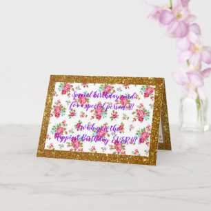 Elegant Floral Happiest Birthday Card