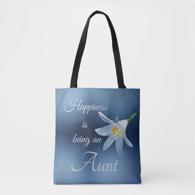 Elegant Floral Happiness is Being An Aunt Tote Bag (Front)