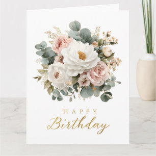 Elegant Floral "Happy Birthday"  Card