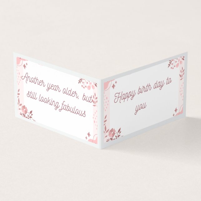 Elegant Floral Happy Birthday Card – Personalised  (Outside)