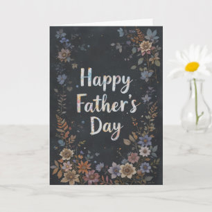 Elegant Floral Happy Fathers Day Classic  Card