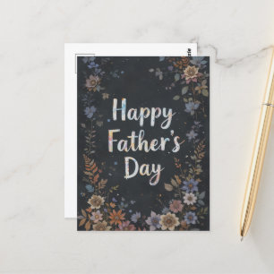 Elegant Floral Happy Fathers Day Classic Postcard