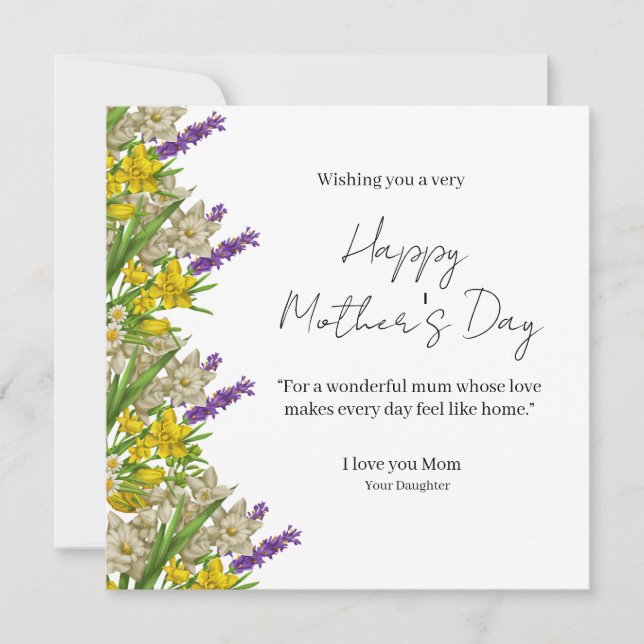 Elegant Floral Happy Mother’s Day Card  (Front)