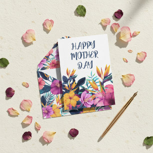 Elegant Floral Happy Mother’s Day Personalised Holiday Card