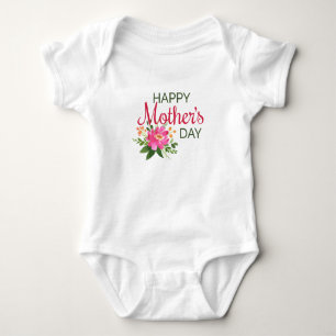 Elegant Floral Happy Mother's Day   Bodysuit