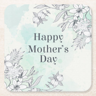 Elegant Floral Happy Mother's Day   Coaster
