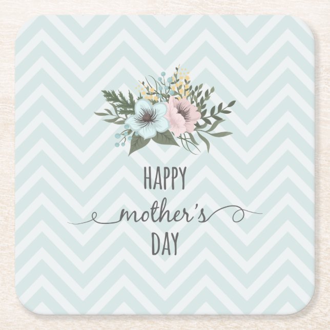 Elegant Floral Happy Mother's Day | Coaster (Front)