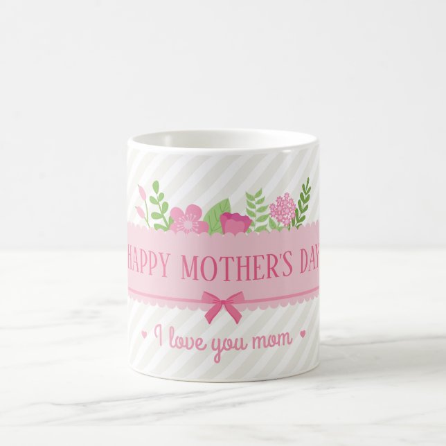 Elegant Floral Happy Mother's Day | Coffee Mug (Center)