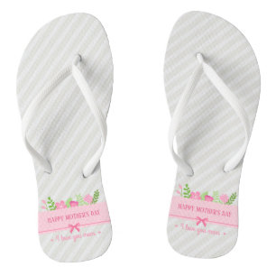 Elegant Floral Happy Mother's Day Flip Flops
