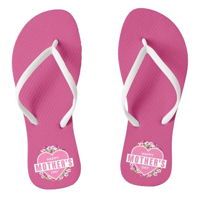Elegant Floral Happy Mother's Day | Flip Flops (Footbed)