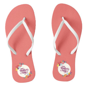 Elegant Floral Happy Mother's Day Flip Flops