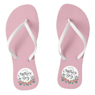 Elegant Floral Happy Mother's Day Flip Flops