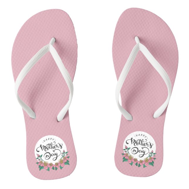 Elegant Floral Happy Mother's Day | Flip Flops (Footbed)