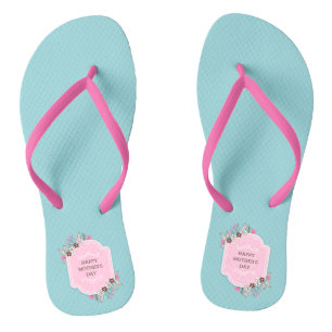 Elegant Floral Happy Mother's Day Flip Flops