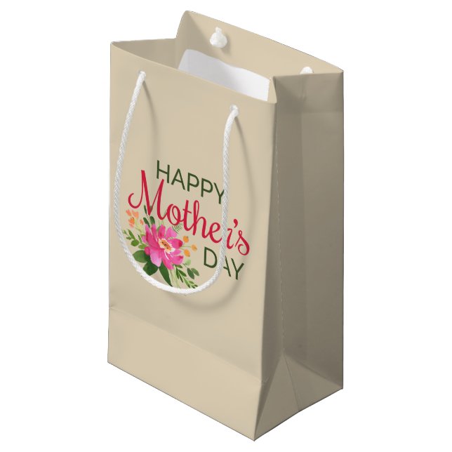 Elegant Floral Happy Mother's Day | Gift Bag (Front Angled)