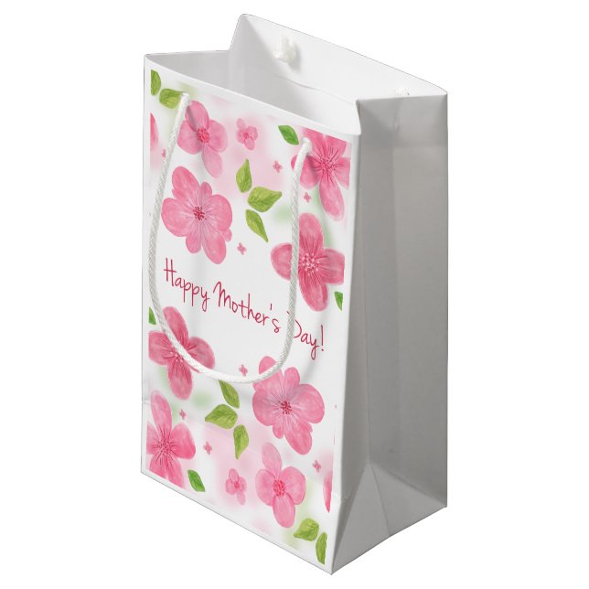 Elegant Floral Happy Mother's Day | Gift Bag (Front Angled)