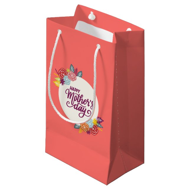 Elegant Floral Happy Mother's Day | Gift Bag (Front Angled)