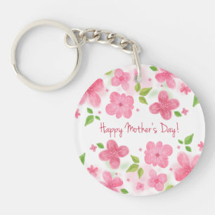Elegant Floral Happy Mother's Day   Keychain
