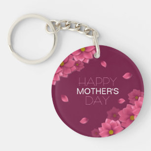 Elegant Floral Happy Mother's Day   Keychain