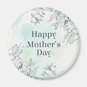 Elegant Floral Happy Mother's Day   Magnet