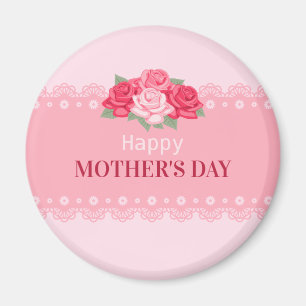 Elegant Floral Happy Mother's Day   Magnet