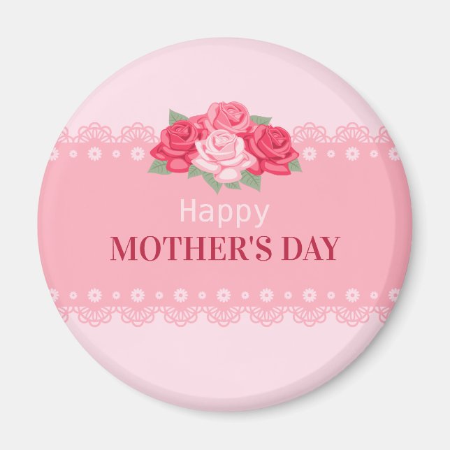 Elegant Floral Happy Mother's Day | Magnet (Front)