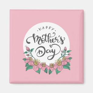Elegant Floral Happy Mother's Day   Magnet