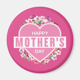 Elegant Floral Happy Mother's Day   Magnet
