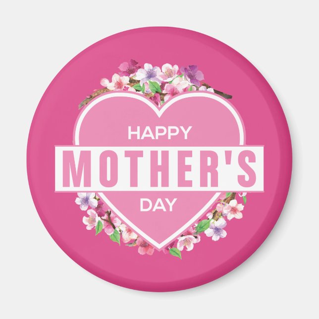 Elegant Floral Happy Mother's Day | Magnet (Front)