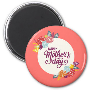 Elegant Floral Happy Mother's Day   Magnet