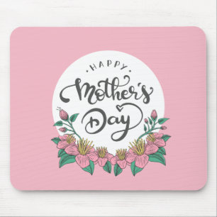 Elegant Floral Happy Mother's Day Mouse Pad