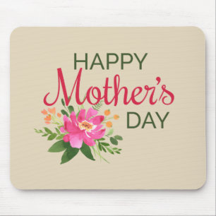 Elegant Floral Happy Mother's Day Mouse Pad