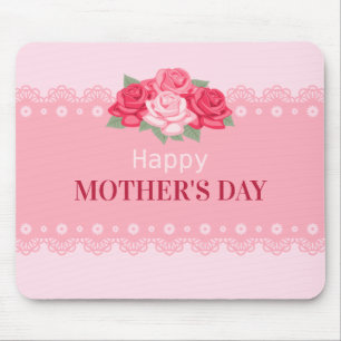 Elegant Floral Happy Mother's Day Mouse Pad