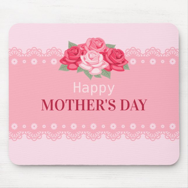 Elegant Floral Happy Mother's Day | Mouse Pad (Front)