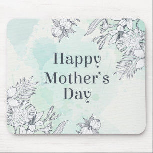 Elegant Floral Happy Mother's Day Mouse Pad