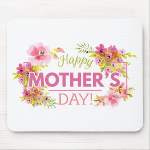 Elegant Floral Happy Mother's Day Mousepad